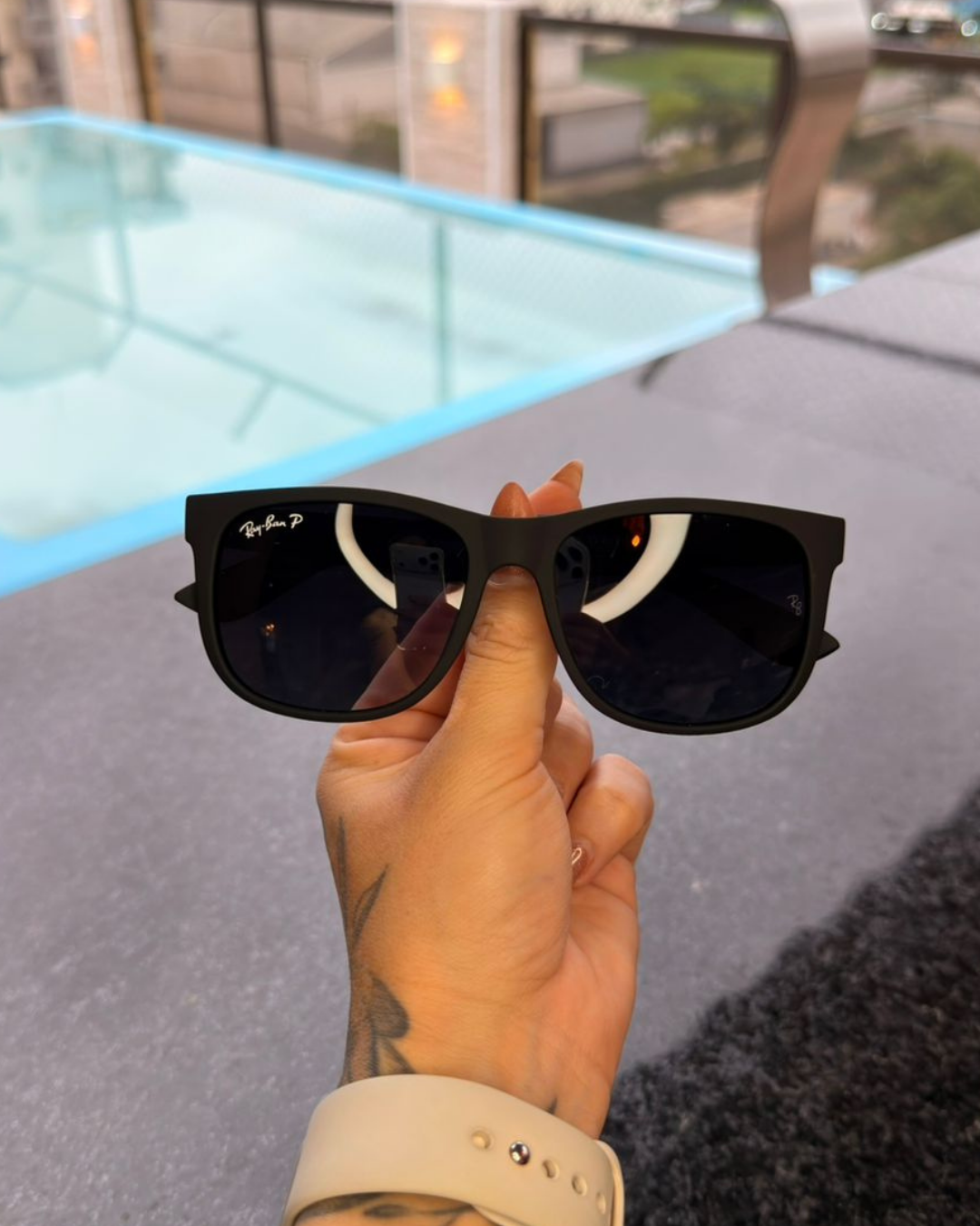 Óculos de Sol Ray-Ban Justin Preto Fosco Polarizado