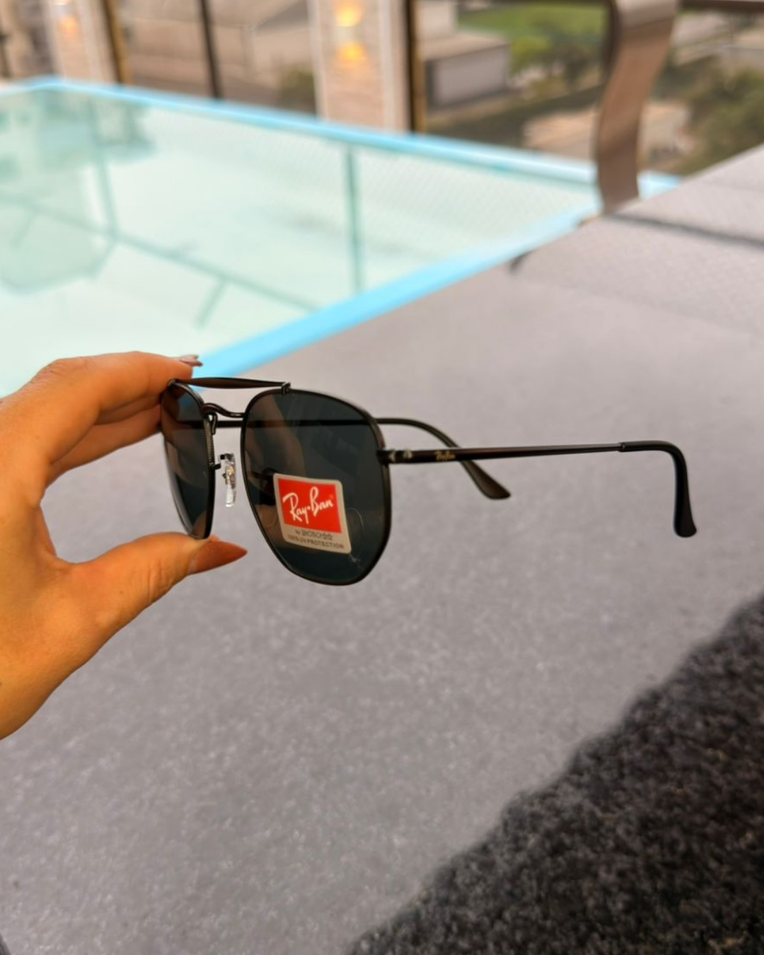 Óculos de Sol Ray-Ban Marshal Hexagonal Preto