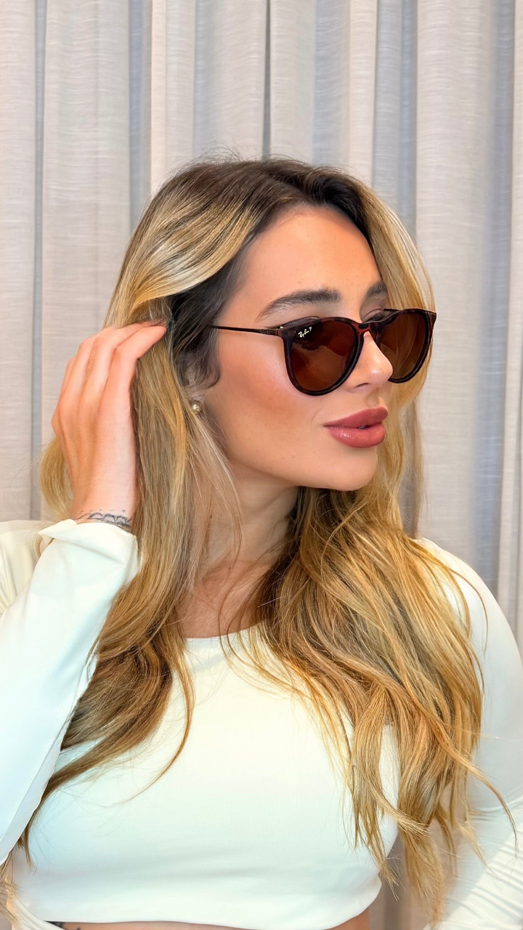 Óculos de Sol Ray-Ban Redondo Polarizado Tartaruga