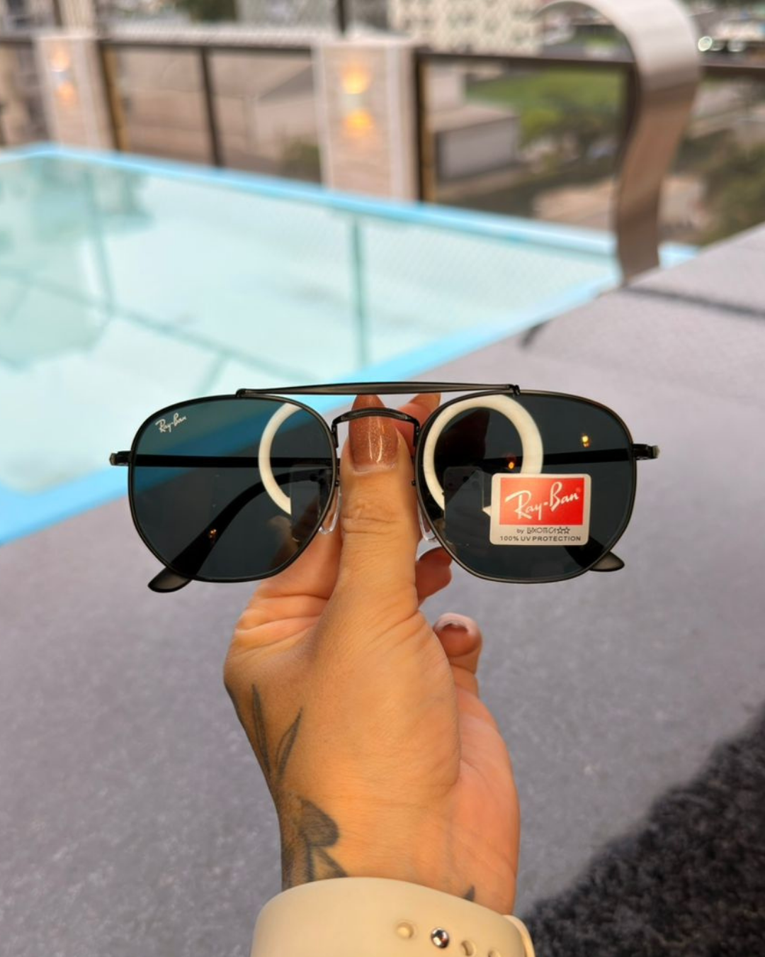 Óculos de Sol Ray-Ban Marshal Hexagonal Preto