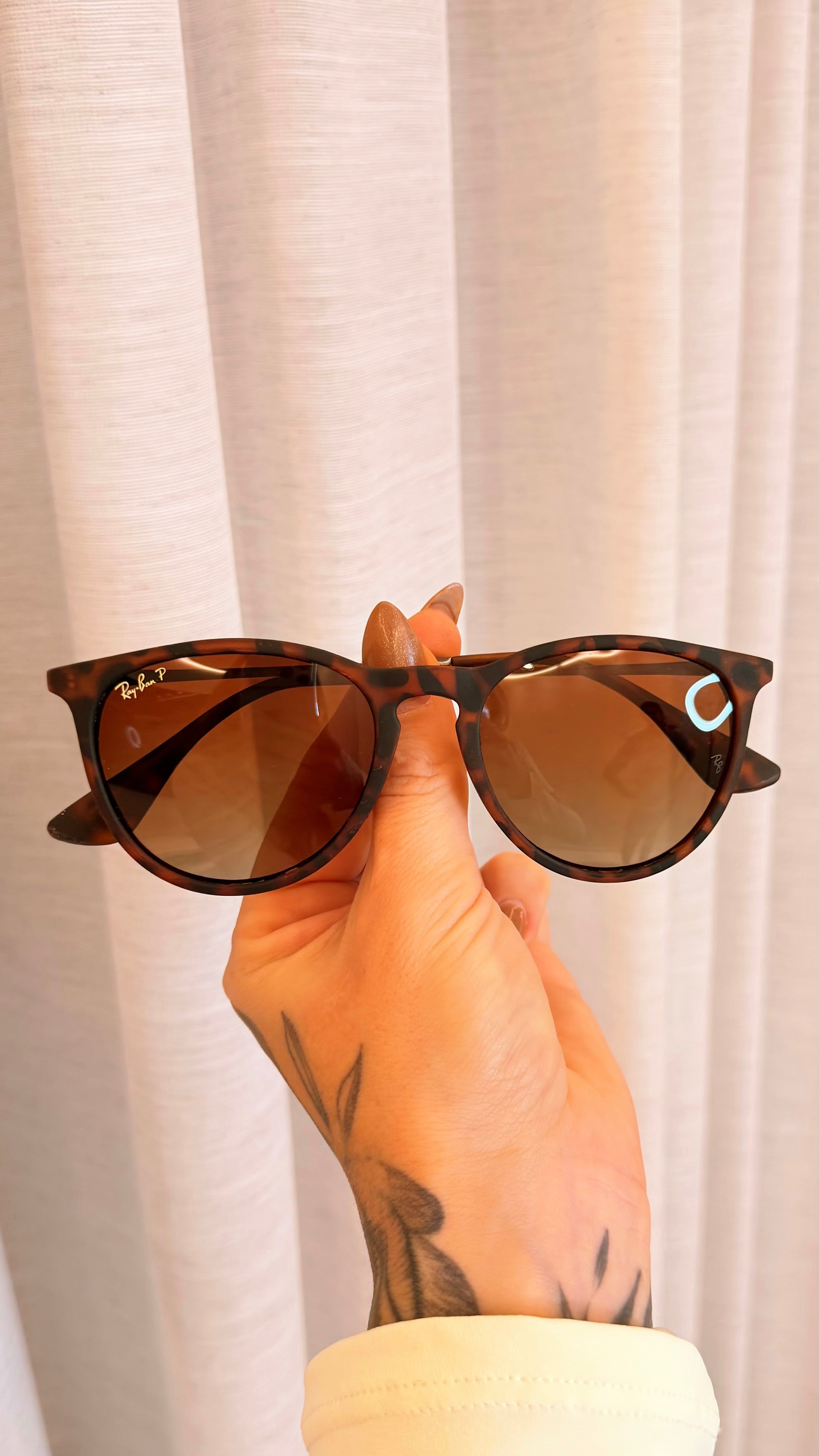 Óculos de Sol Ray-Ban Redondo Polarizado Tartaruga