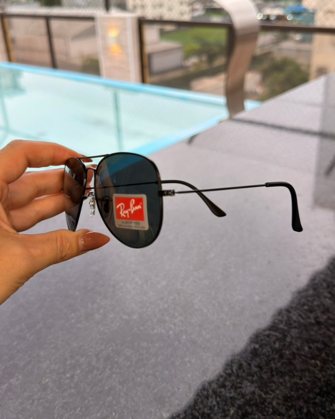 Óculos de Sol Aviador Ray-Ban Preto Clássico UV400