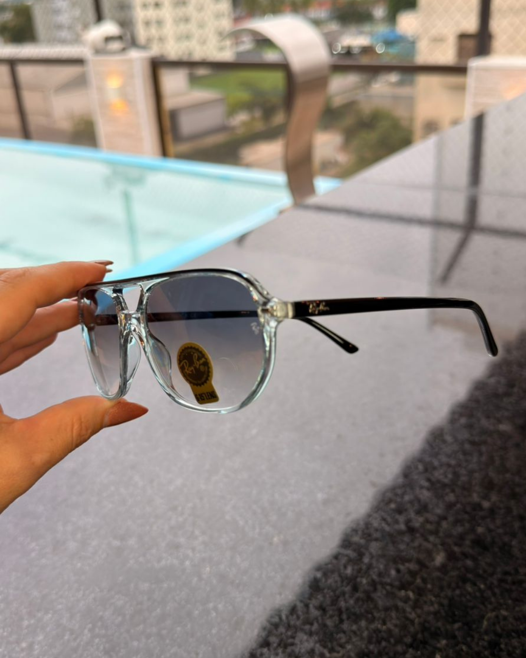 Óculos de Sol Bill Aviador Transparente Ray-Ban G-15