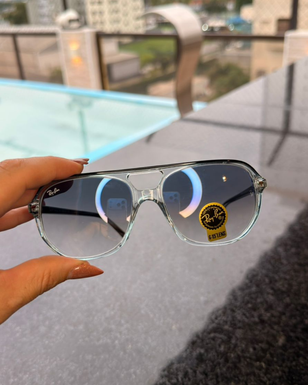Óculos de Sol Bill Aviador Transparente Ray-Ban G-15