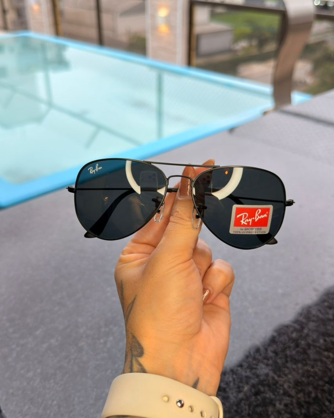 Óculos de Sol Aviador Ray-Ban Preto Clássico UV400