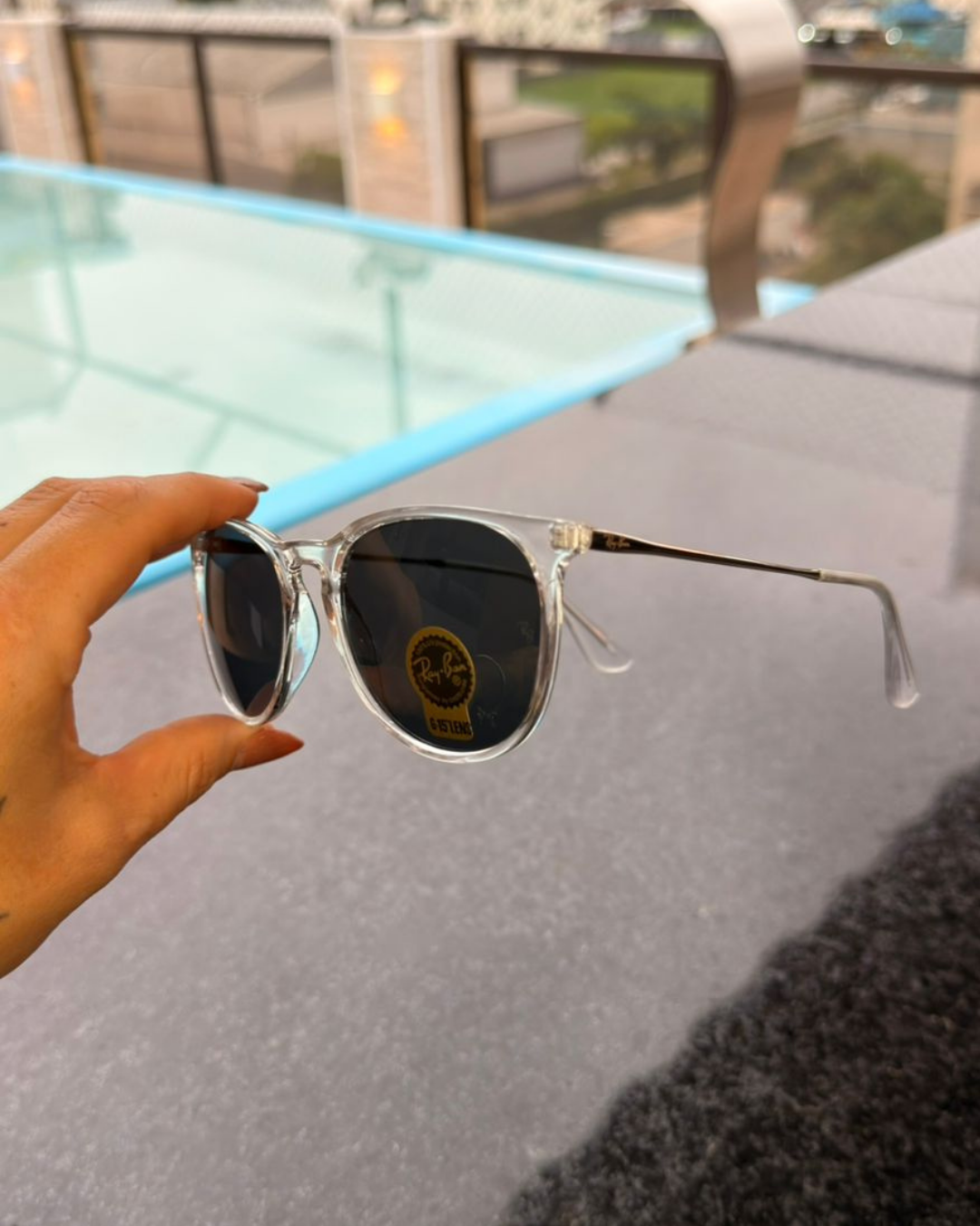 Óculos de Sol Ray-Ban Lente G-15 Armação Transparente