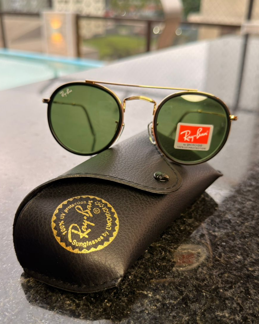 Óculos de Sol Ray-Ban Round Double Bridge Verde G15