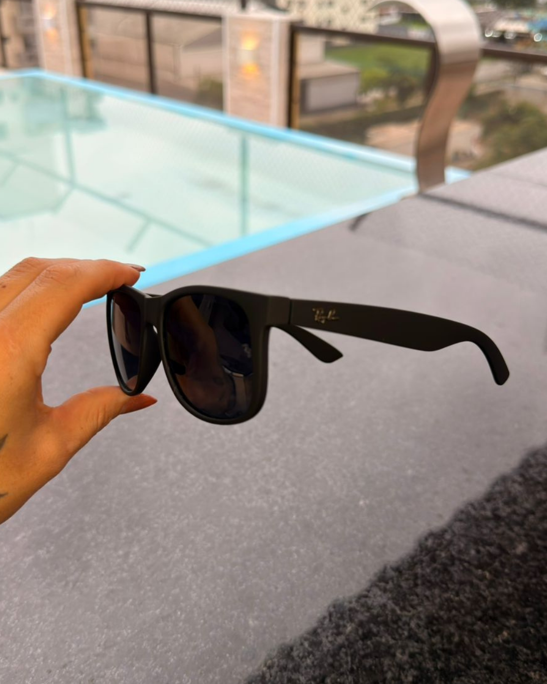 Óculos de Sol Ray-Ban Justin Preto Fosco Polarizado