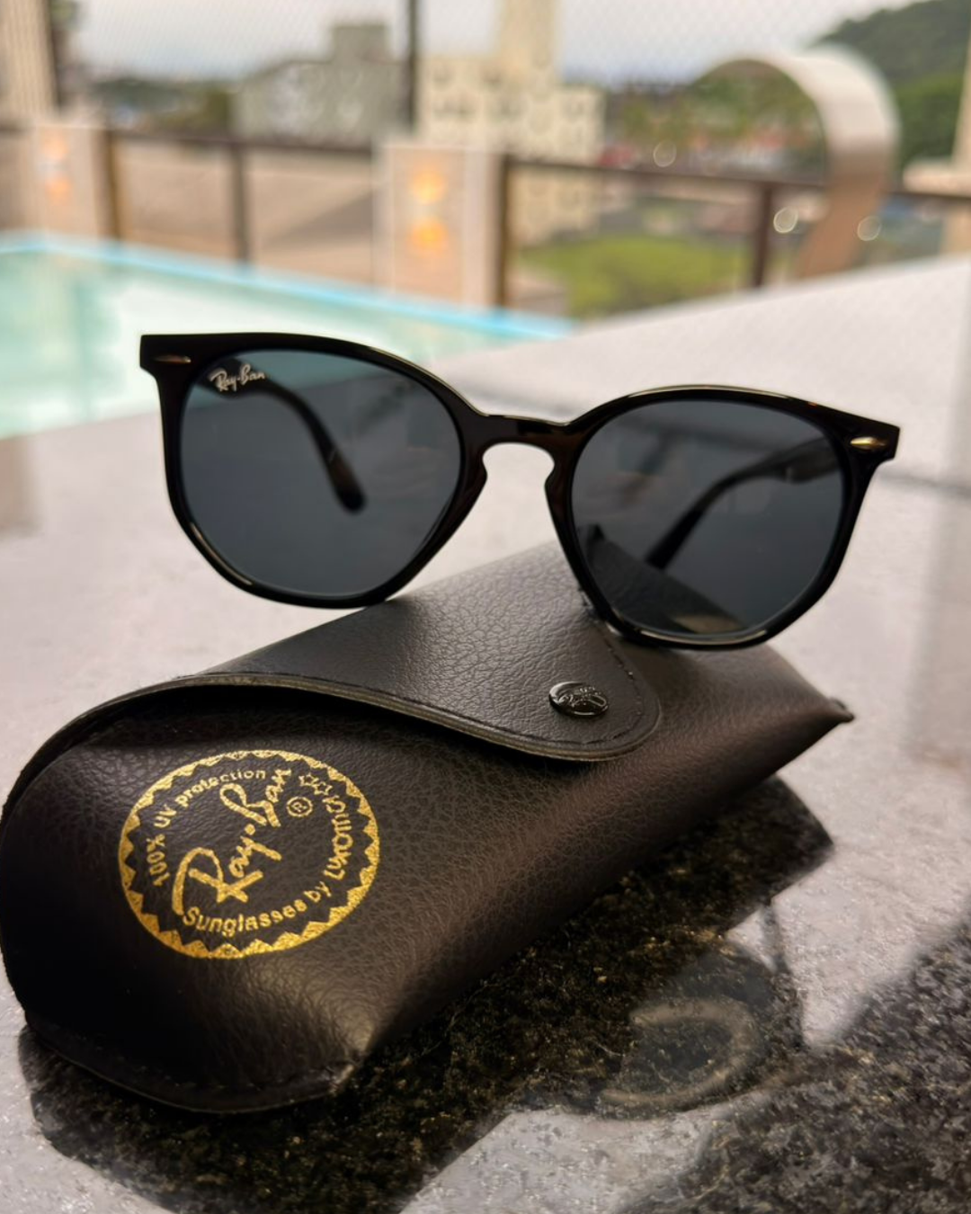Óculos de Sol Ray-Ban Clássico Preto Redondo