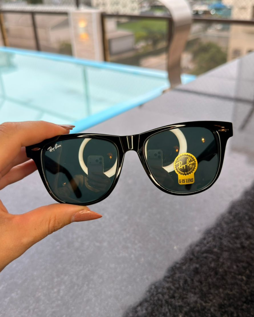 Óculos de Sol Ray-Ban Wayfarer Preto Clássico G-15