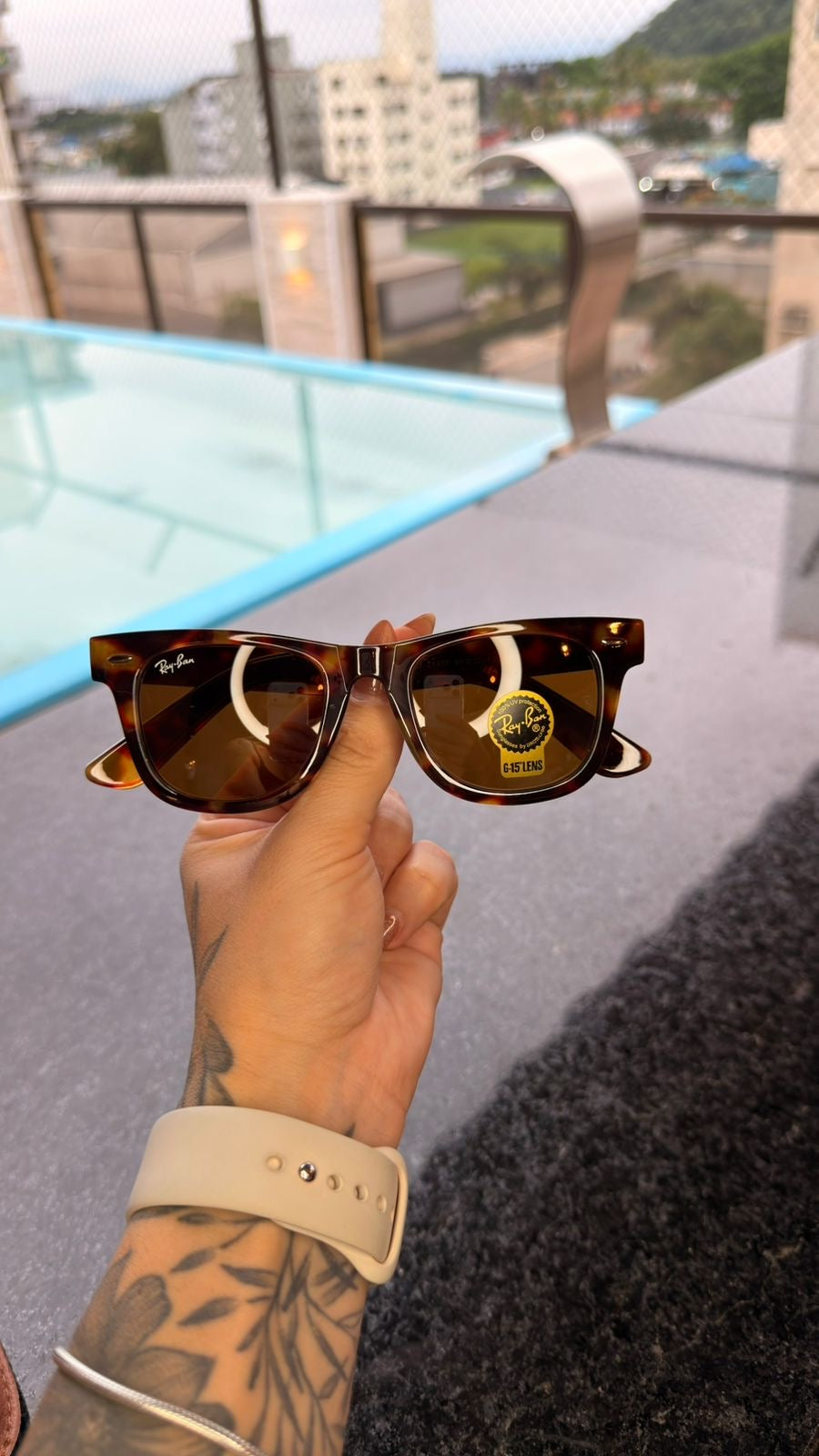 Óculos de Sol Ray-Ban Wayfarer Marrom Clássico G-15