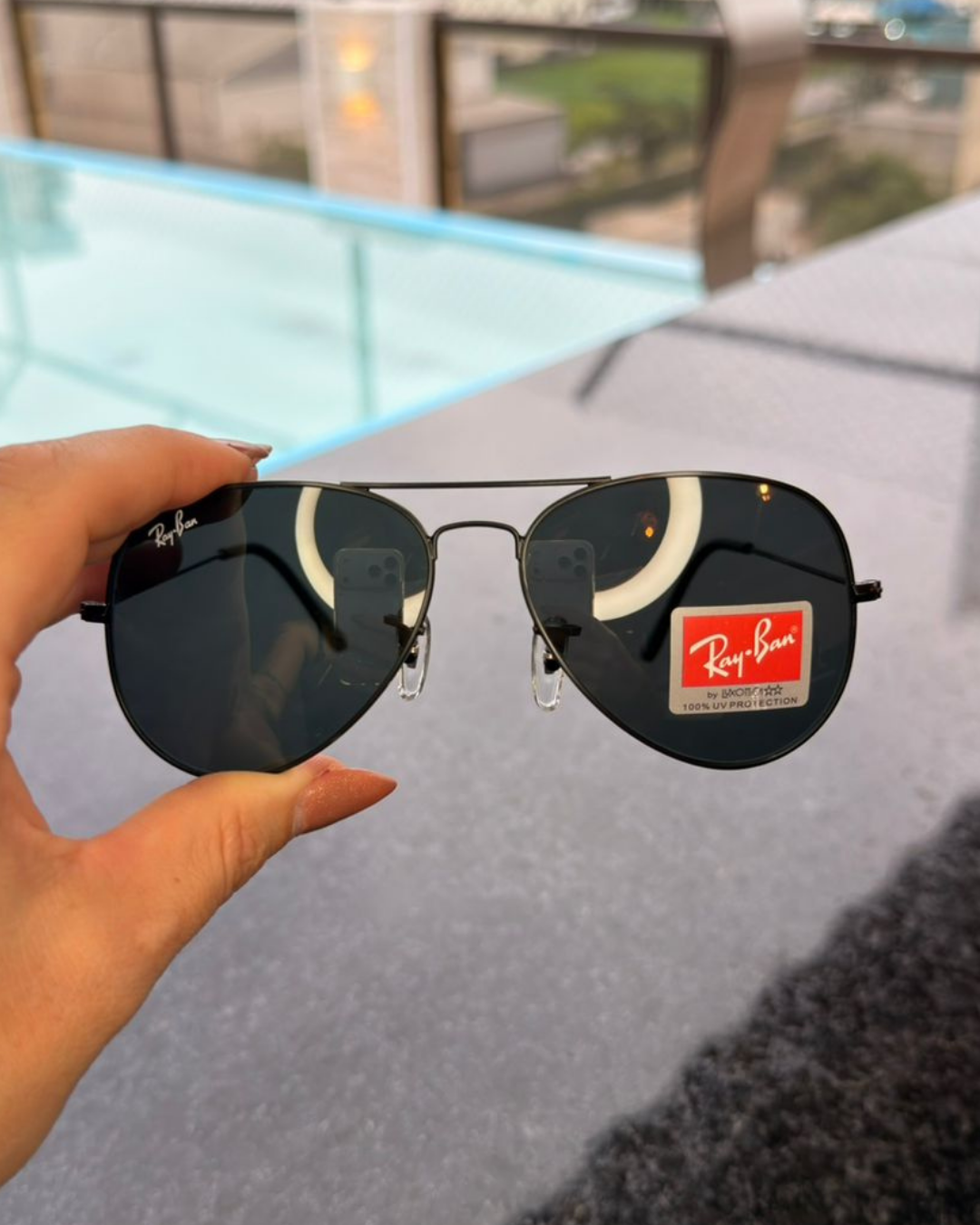 Óculos de Sol Aviador Ray-Ban Preto Clássico UV400