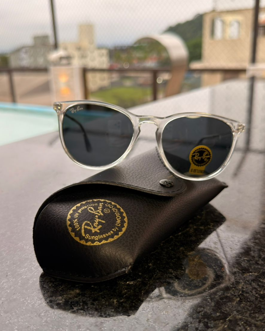 Óculos de Sol Ray-Ban Lente G-15 Armação Transparente
