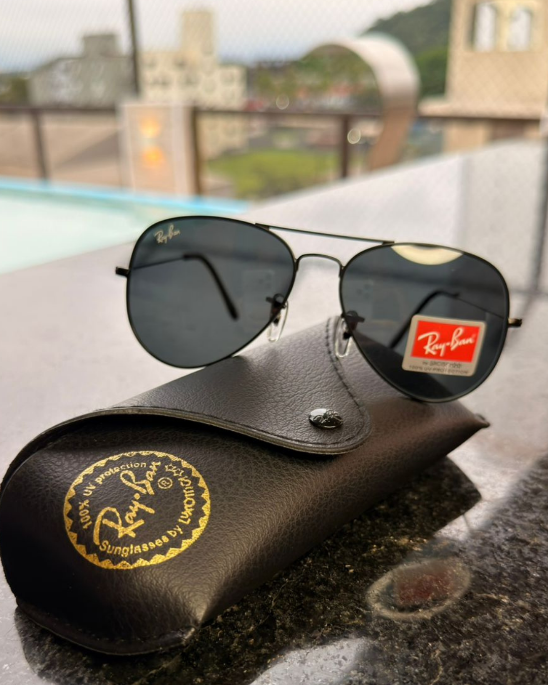 Óculos de Sol Aviador Ray-Ban Preto Clássico UV400
