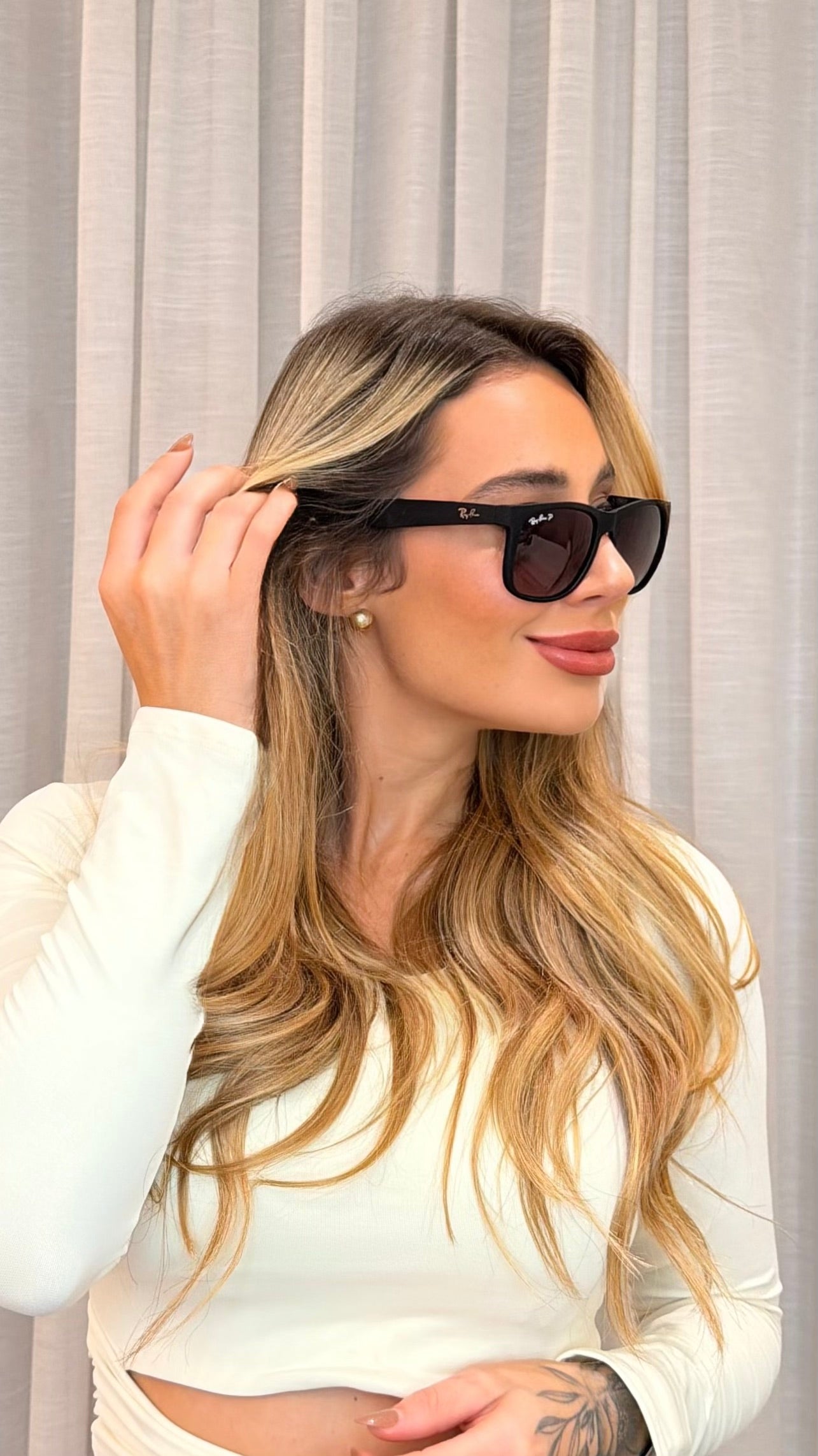 Óculos de Sol Ray-Ban Justin Preto Polarizado