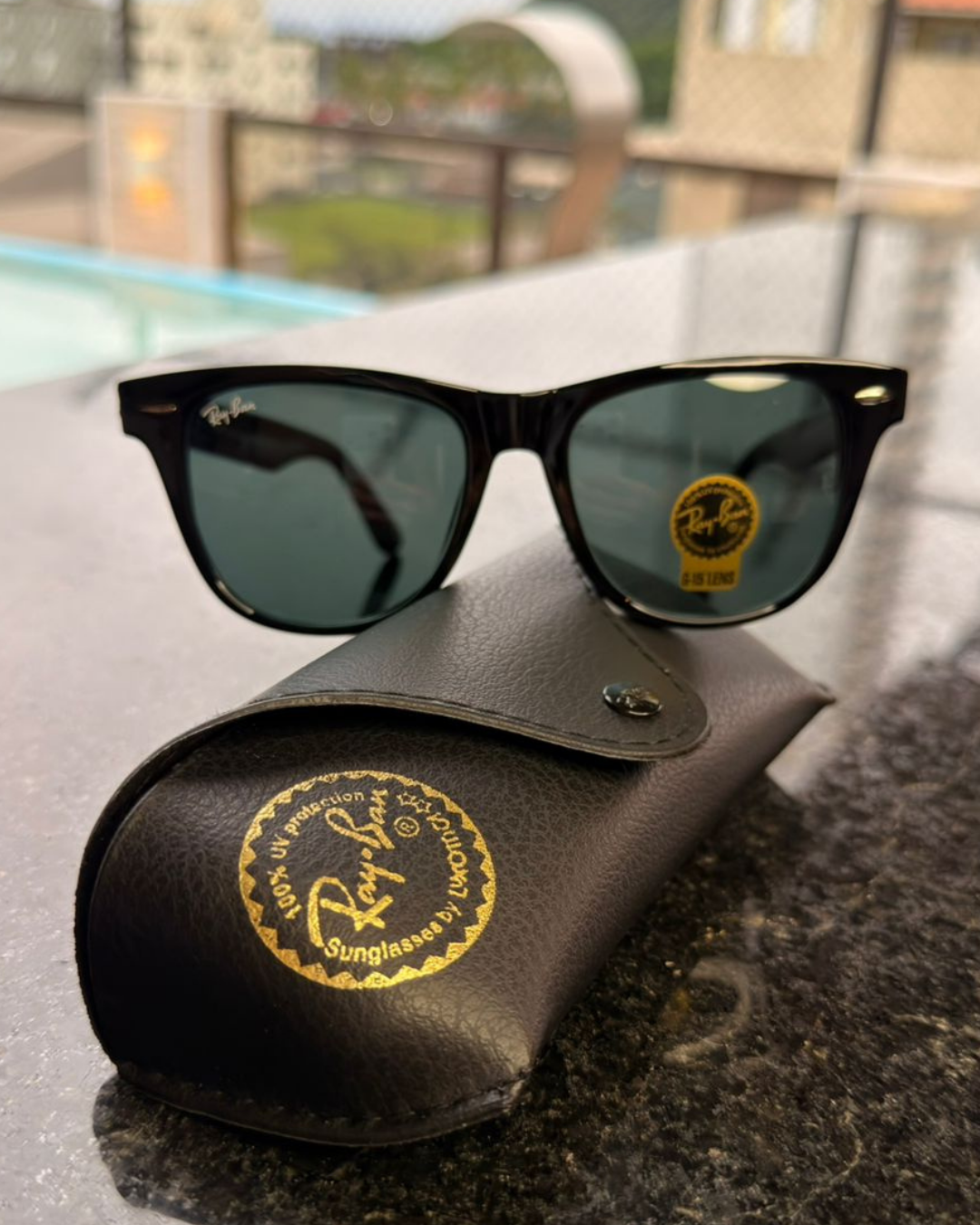 Óculos de Sol Ray-Ban Wayfarer Preto Clássico G-15