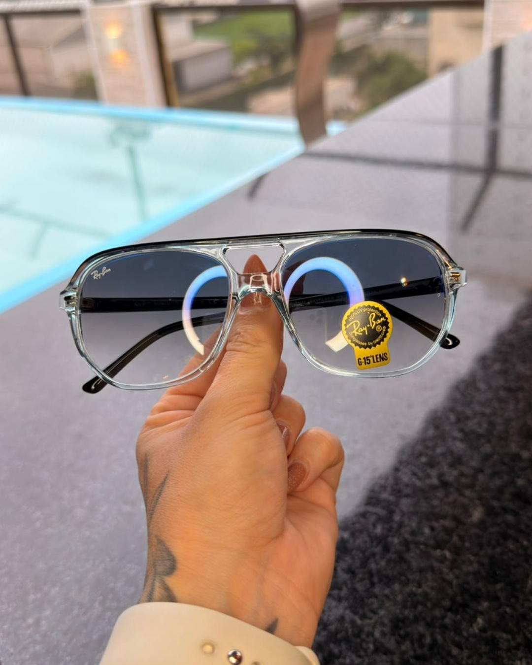 Óculos de Sol Bill Aviador Transparente Ray-Ban G-15