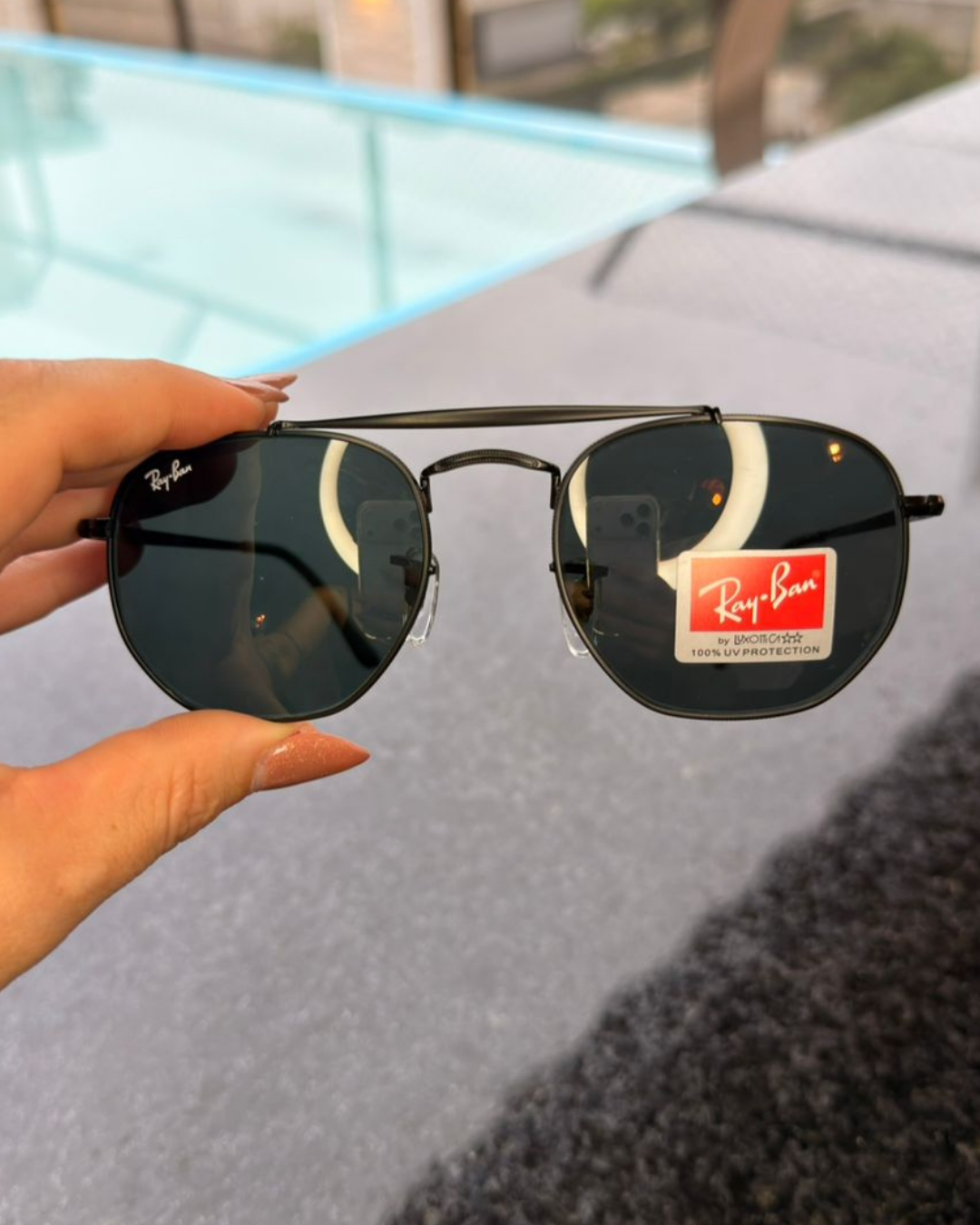Óculos de Sol Ray-Ban Marshal Hexagonal Preto