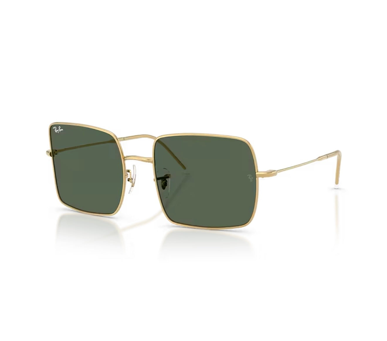 Óculos de Sol Ray-Ban Quadrado Metal Dourado Lente Verde