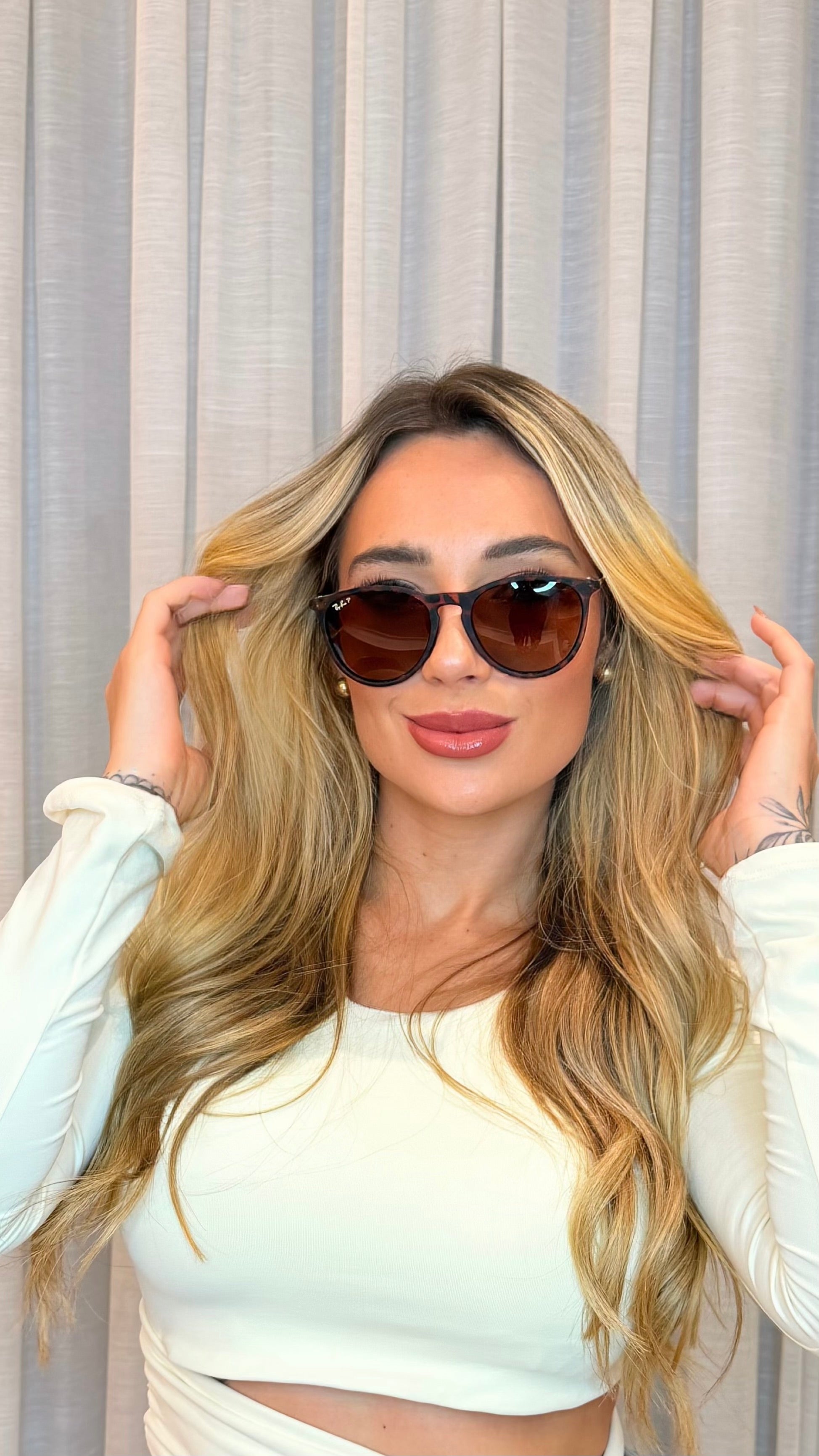Óculos de Sol Ray-Ban Redondo Polarizado Tartaruga